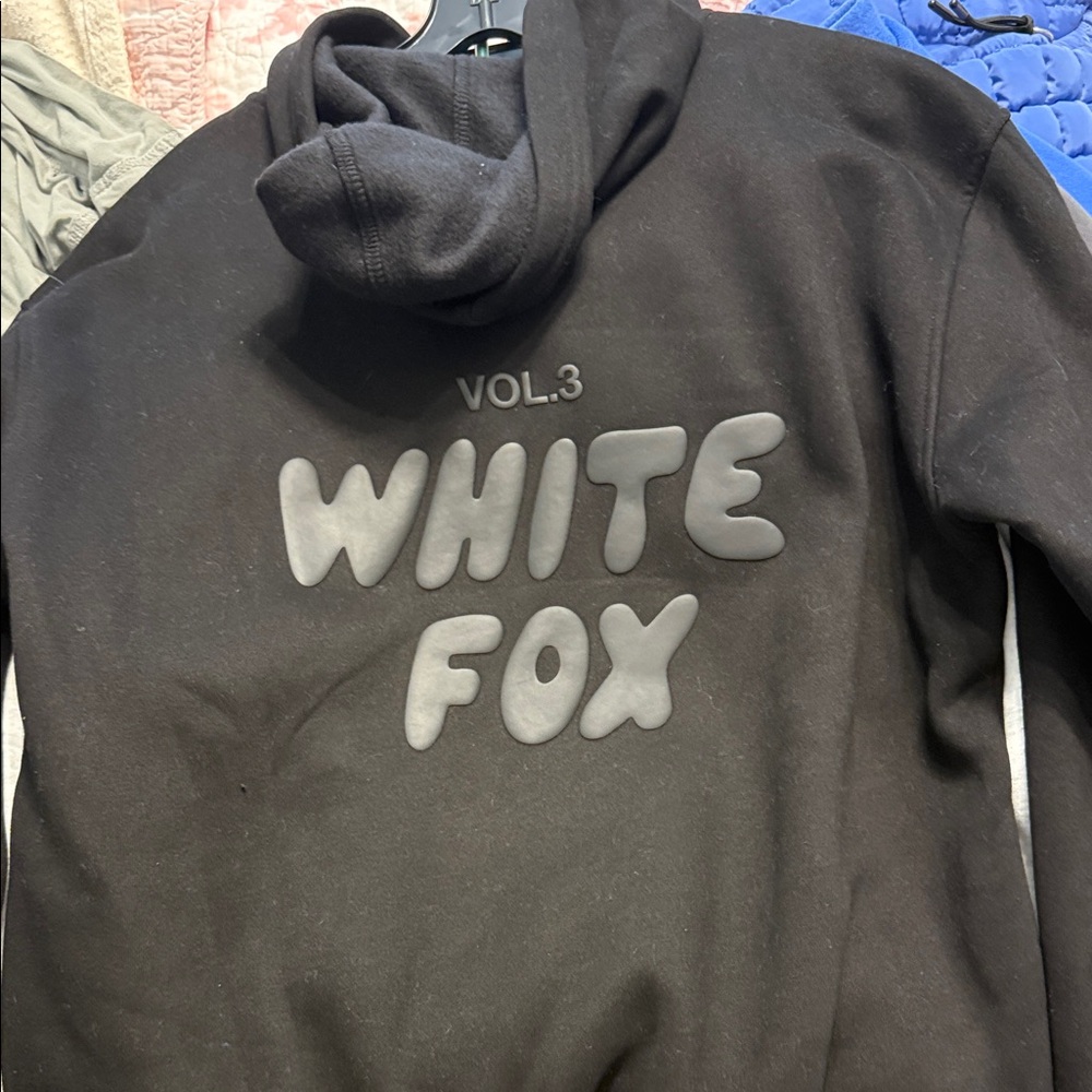 White Fox Boutique Black Hoodie with Gray Accents - Picture 6 of 6